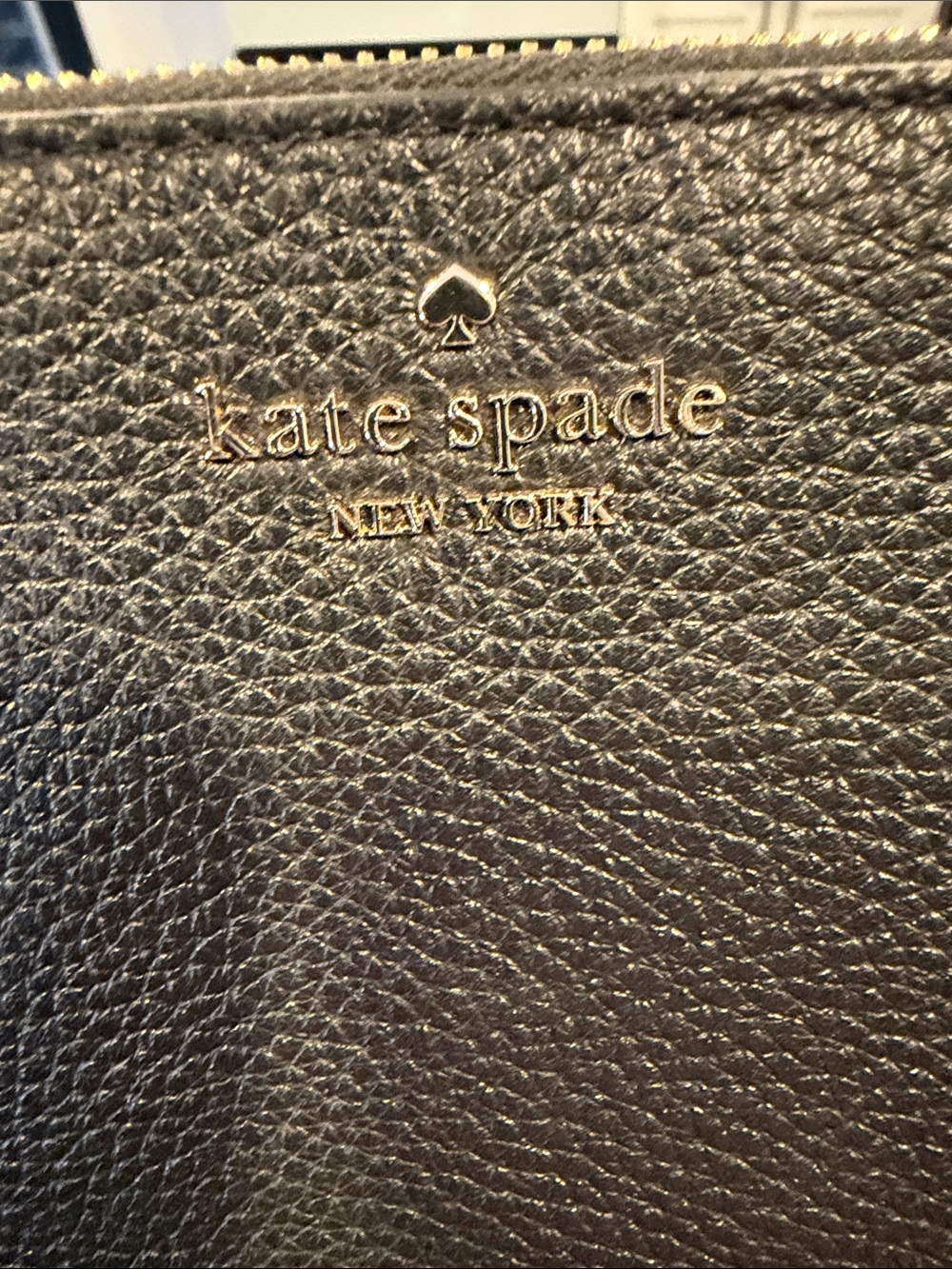 kate spade black pebbled leather zip wristlet clutch - Picture 2 of 3